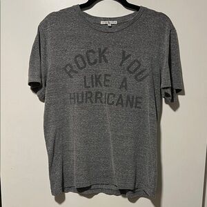 Junk Food Gray Graphic T-Shirt “Rock you like a hurricane”